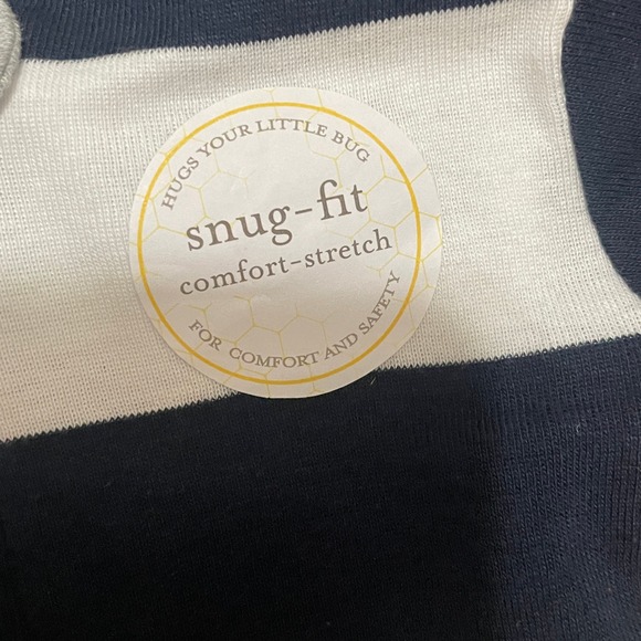 Burt's Bees Baby 24M Striped Foot Pajamas Snug Fit Organic Cotton Sleepwear NWT - Picture 3 of 6